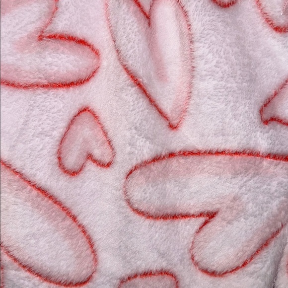 Fleece heart pants lounge wear pajama bottoms super soft NEW large polyester - Picture 3 of 3